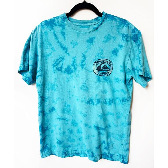 Quicksilver Tie Dye Blue Surf T-shirt Medium - Picture 3 of 5